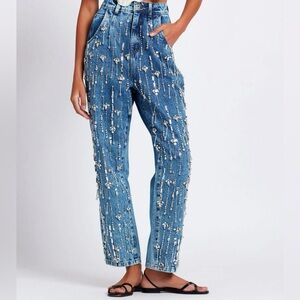 PatBo Rhinestone Beaded Jeans. NWT. Never Worn